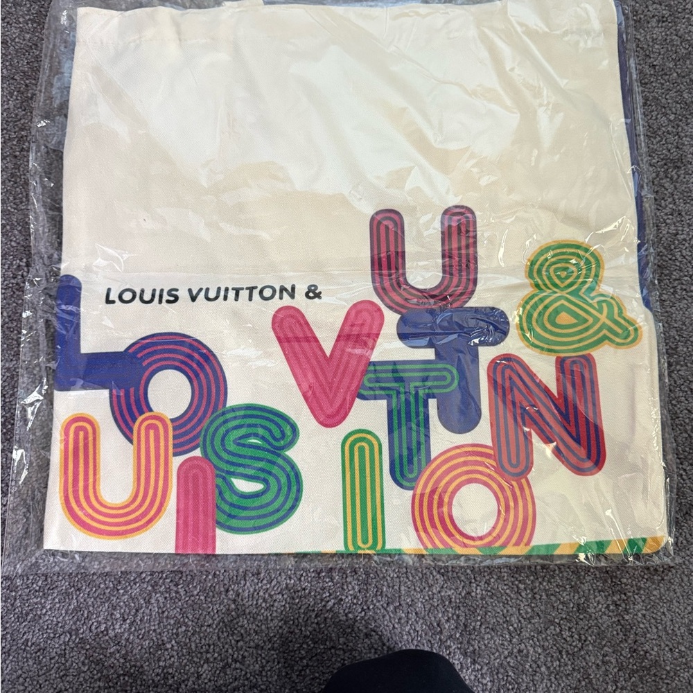 Louis Vuitton Cream Multicolor Graphic Tote